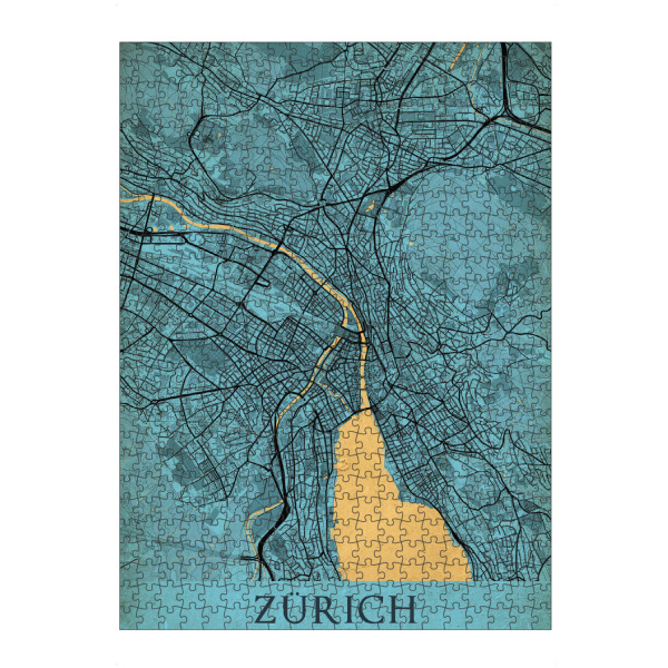 Puzzle Ravensburger "Vintage Zürich Stadtplan" artboxONE - Städte / Zürich,Kartografie