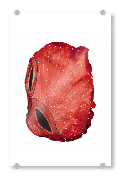 Acrylglasbild "Katherine Heald - Vulcano" artboxONE - Abstrakt - Abstrakt,Modern,Aquarell,Watercolour,Strich,Pinsel,Vulkan,Feuer,Lava,Magma