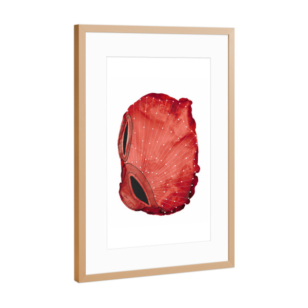 Poster mit Rahmen Kupfer "Katherine Heald - Vulcano" artboxONE - Abstrakt - Abstrakt,Modern,Aquarell,Watercolour,Strich,Pinsel,Vulkan,Feuer,Lava,Magma