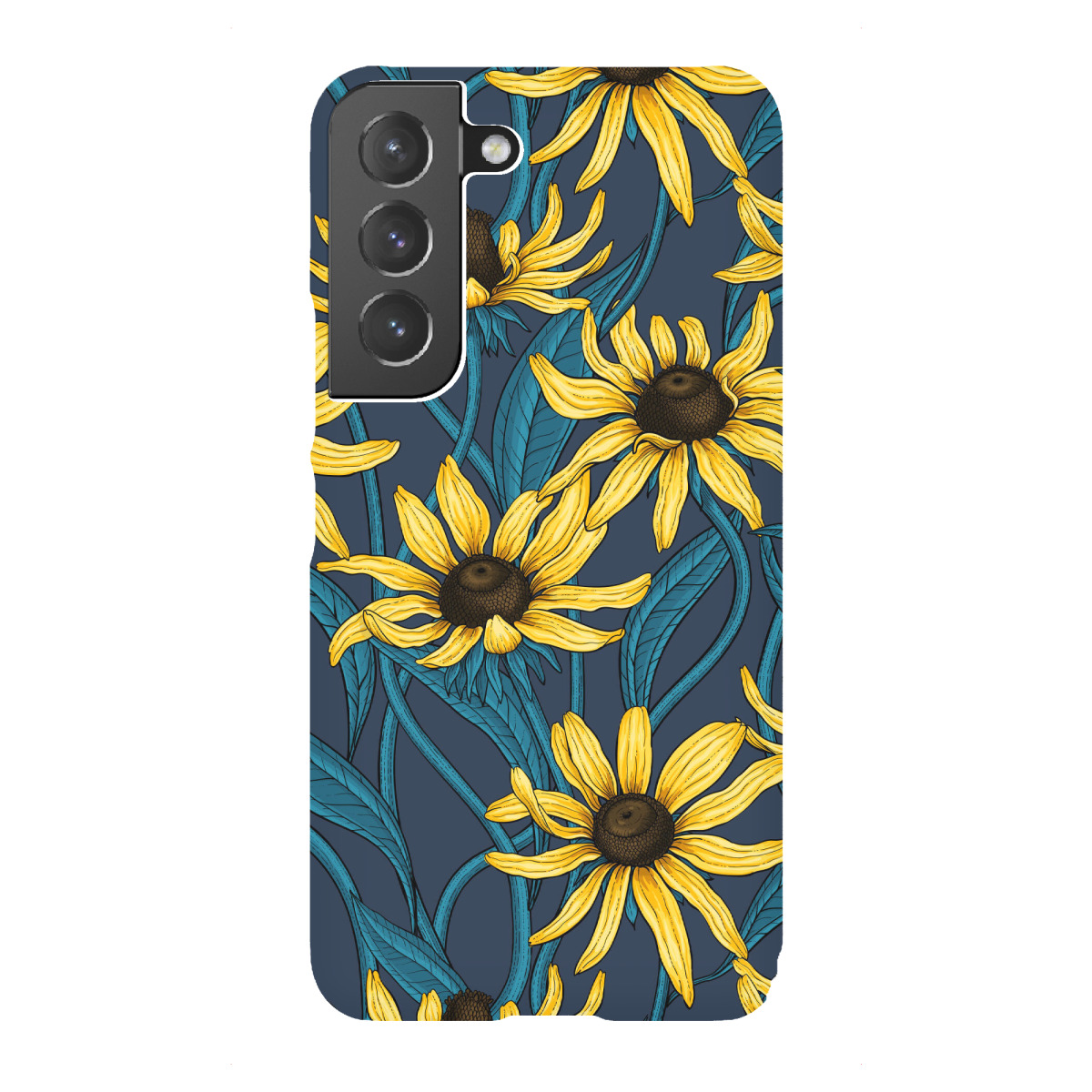 "Gelbe Rudbekia auf Marineblau"für Samsung Galaxy - Premium-Case Handyhülle artboxONE