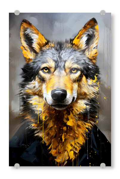 Acrylglasbild "Wolf Tierkunst A" artboxONE - Tiere - Wolf,Wölfe,Tier,Wildes tier,Gemälde