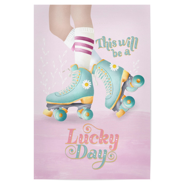 Poster "Girl, this will be a lucky day" artboxONE - Typografie,Streetart,Lustig