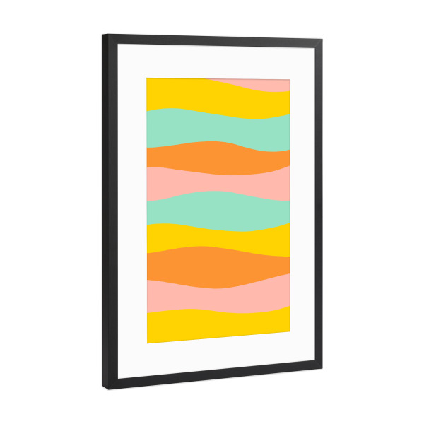 Poster mit Rahmen Schwarz (Metallic) "Die Happy Bands" artboxONE - Abstrakt