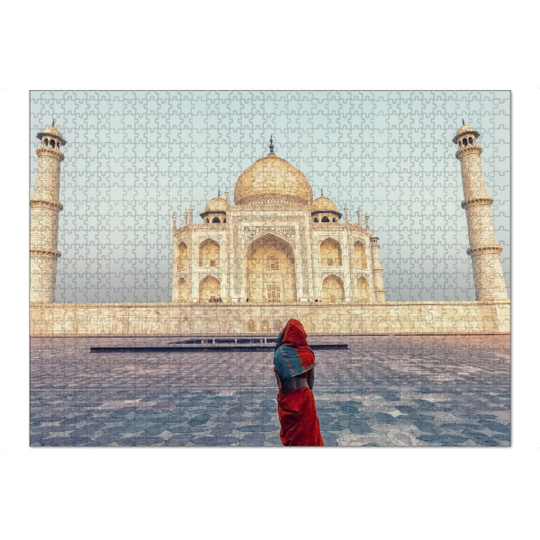 Puzzle Ravensburger "Betrachtung des Taj Mahal" artboxONE - Reise,Architektur,Reise / Asien,Reise / Länder,Städte / Weitere
