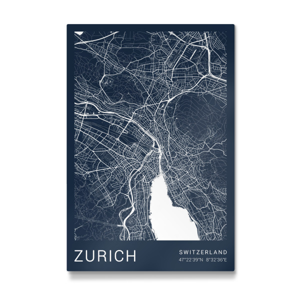 Galerie-Print "Stadt Zürich Karte" 30x20 cm artboxONE
