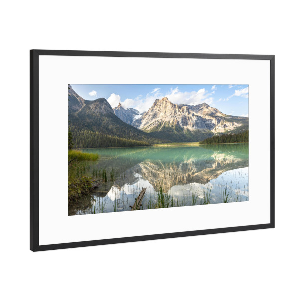 Poster mit Rahmen Schwarz (Metallic) "Bergpanorama Kanada" artboxONE - Natur,Reise