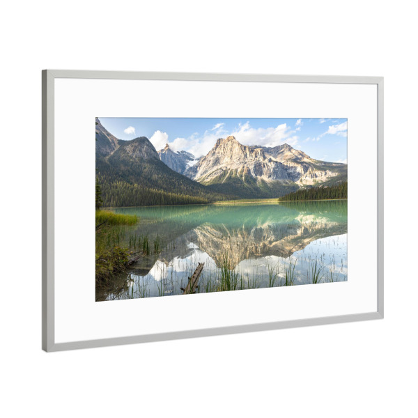 Poster mit Rahmen Silber "Bergpanorama Kanada" artboxONE - Natur,Reise