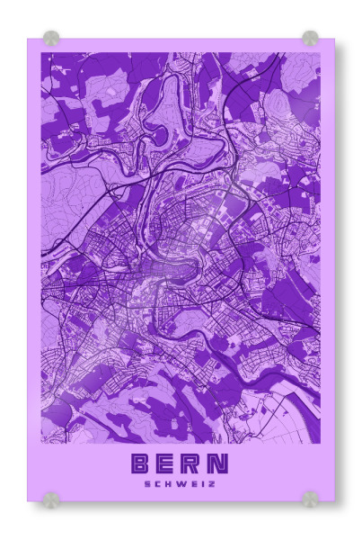 Acrylglasbild "City Bern Stadtplan" artboxONE - Städte