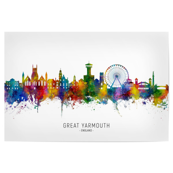 Poster 30x20 cm "Great Yarmouth Skyline TXT" artboxONE - Städte