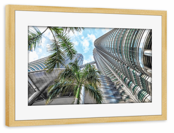 Poster mit Rahmen kiefer "Zwillingstürme" artboxONE - Städte,Reise,Architektur,Reise / Asien,Reise / Länder