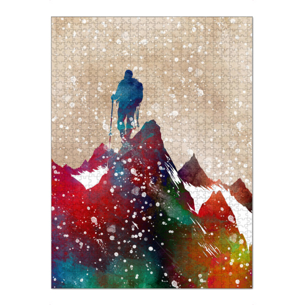Puzzle Ravensburger "Bergsport Kunst B" artboxONE - Sport,Sport / Motivation - Berg,Sport,Bergsteiger,Klettern,Bergsteiger,Schneit,Grafik