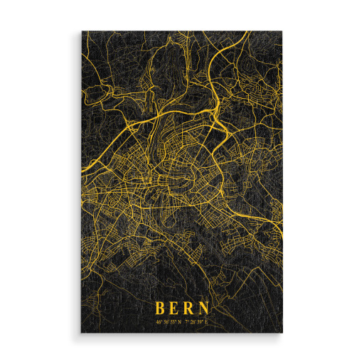 Bern Map Black Orange Bern Map Black Orange