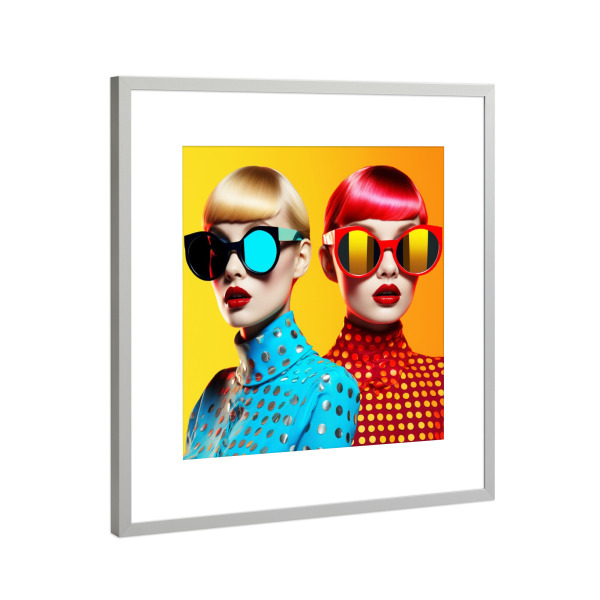 Poster mit Rahmen Silber "FASHION LADY" artboxONE - Abstrakt,Menschen,Geometrie,Streetart - Fashion,Pik,Popart,Frau
