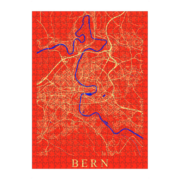 Puzzle Ravensburger "Bern Stadtkarte Rot" artboxONE - Städte