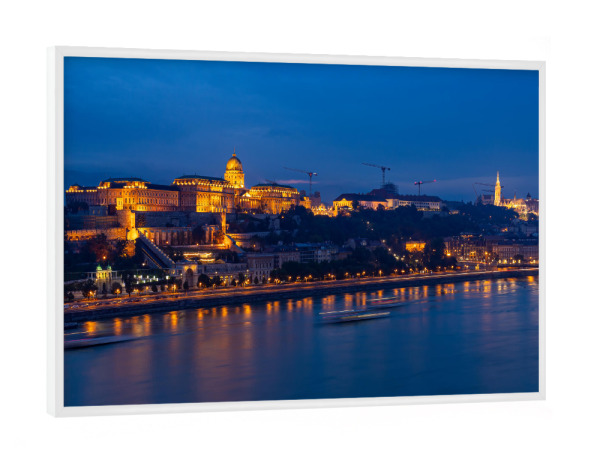 Poster mit weißem Rahmen "Das Burgviertel in Budapest" artboxONE - Architektur,Städte / Budapest - Budapest,Ungarn,Burgpalast,Burgviertel,Donau