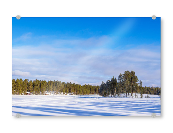 Acrylglasbild "See, Schnee, Wolken, Wald" artboxONE - Natur,Reise,Reise / Länder