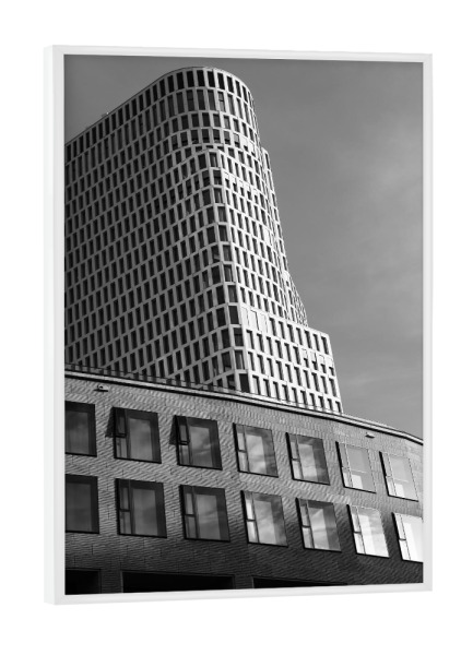 Poster mit weißem Rahmen "Berlin West" artboxONE - Städte,Städte / Berlin,Schwarzweiß,Architektur - Berlin,Architektur,Schwarzweißfotografie