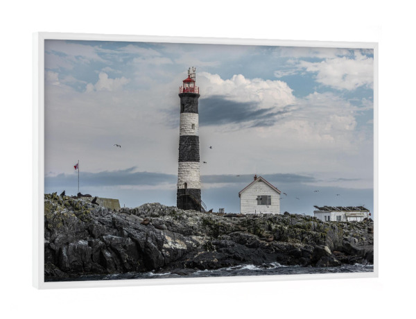 Poster mit weißem Rahmen "Leuchtturm Victoria - Kanada" artboxONE - Natur,Reise,Reise / Strand und Meer