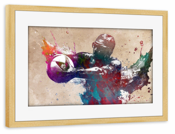 Poster mit Rahmen kiefer "Wasserball Sportkunst D" artboxONE - Sport,Sport / Sommerspiele