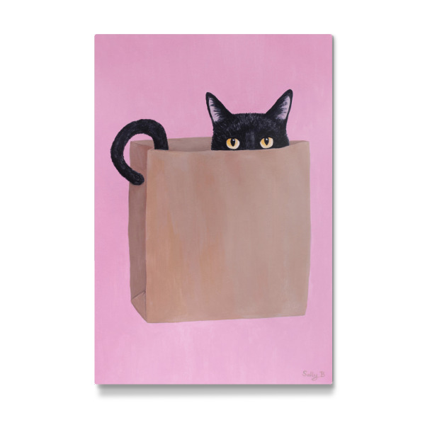 Galerie-Print "Schwarze Katze in Papiertüte" 30x20 cm artboxONE