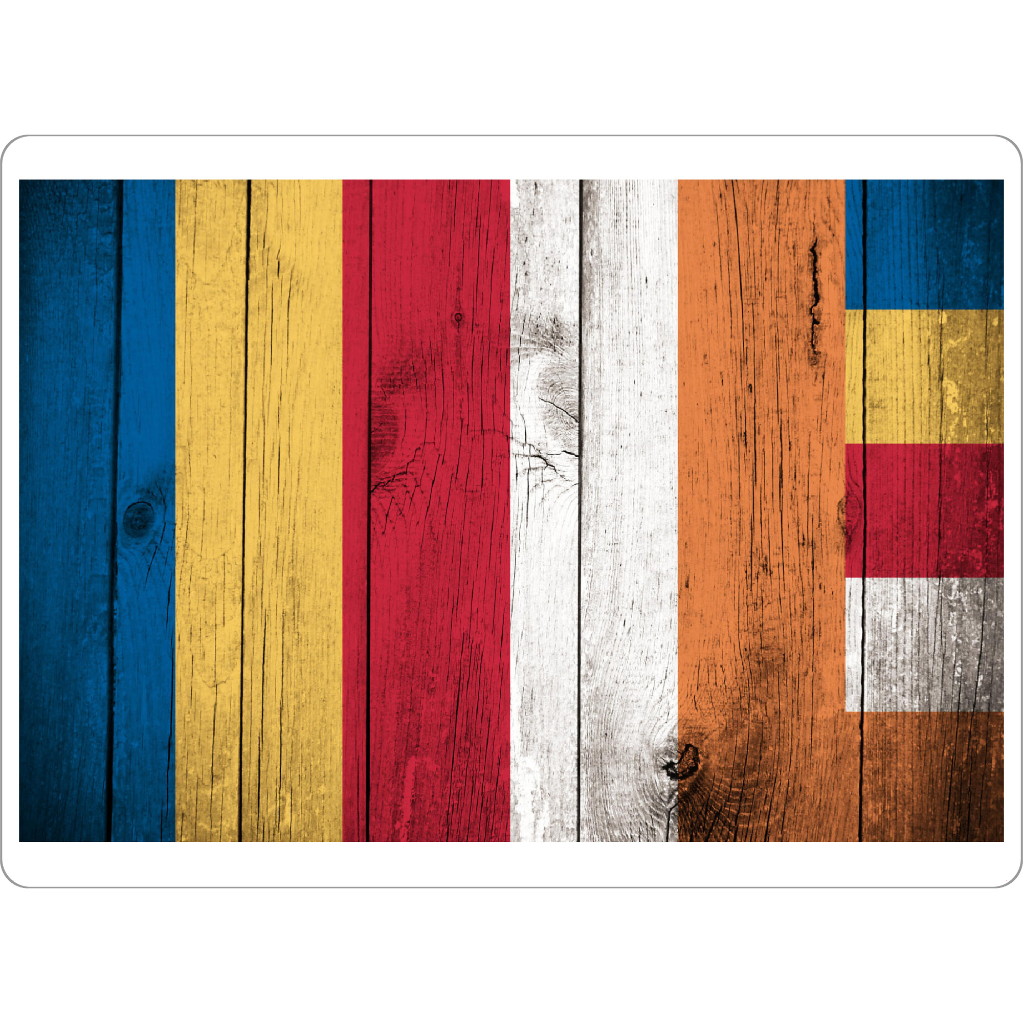 Tischset "Buddhist vintage flag" artboxONE - Abstrakt,Liebe - Buddhismus,Buddhism,Religion,Buddhist,Vintage,Flag,Holz,Flagge,Fahne,Banner