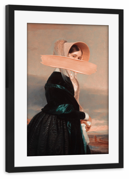 Poster mit Rahmen schwarz "Vandalismus Kunst" artboxONE - Menschen - Vintage,Retro,Malerei,Frau,Pop-art,Zeitgenössische kunst,Moderne kunst