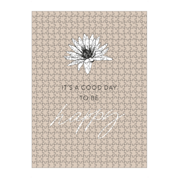 artboxONE Puzzle "It's a good day to be happy" artboxONE - Typografie,Floral,Schwarzweiß