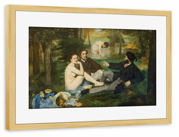Poster mit Rahmen kiefer "Mittagessen im Gras" artboxONE - Natur,Reise,Menschen