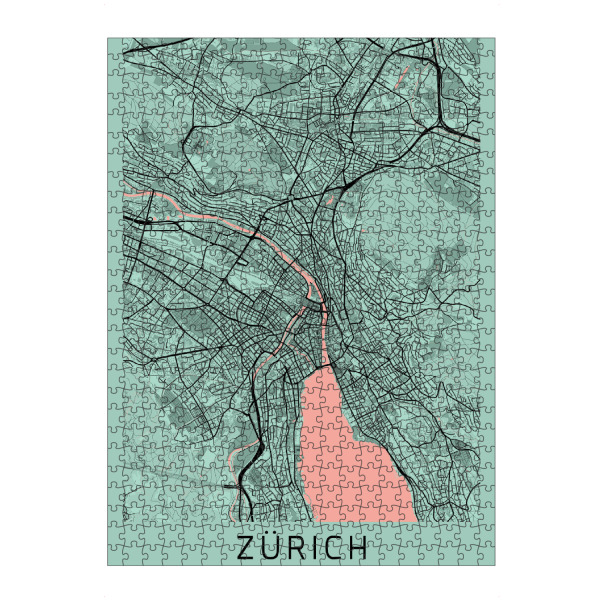 artboxONE Puzzle "CityMap von Zürich" artboxONE - Städte / Zürich,Kartografie