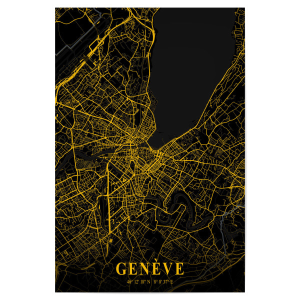 Poster "Citymap Genf" artboxONE - Städte,Kartografie