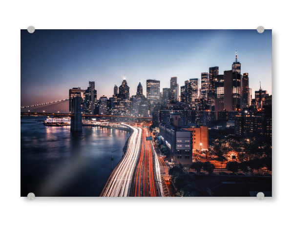 Acrylglasbild "New York City am Abend" artboxONE - Städte,Städte / New York,Reise,Architektur,Reise / Länder