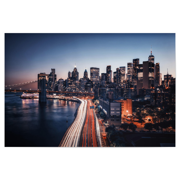 Poster 30x20 cm "New York City am Abend" artboxONE - Städte,Städte / New York,Reise,Architektur,Reise / Länder