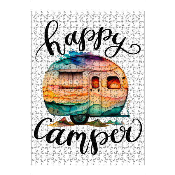 Puzzle Ravensburger "Glückliche Camper-Kunst" artboxONE - Automobile,Buchstaben,Für Mama,Für Papa,Festivals