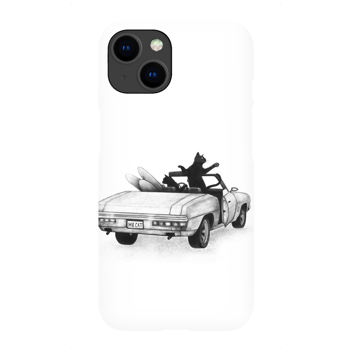 "Schwarze Katzen im Auto"für iPhone - Premium-Case Handyhülle artboxONE