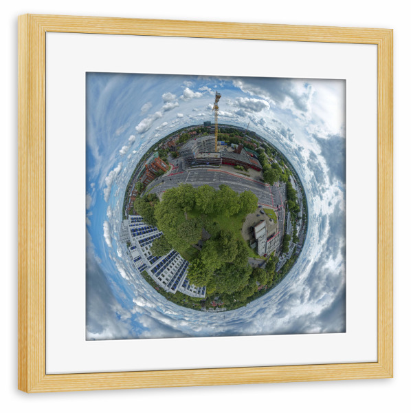 Poster mit Rahmen kiefer "HH-Bergedorf Polizei-Umbau" artboxONE - Städte,Städte / Hamburg,Reise,Architektur,Reise / Länder