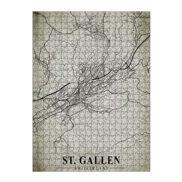 artboxONE Puzzle "Vintage St. Gallen Citymap" artboxONE - Städte,Kartografie