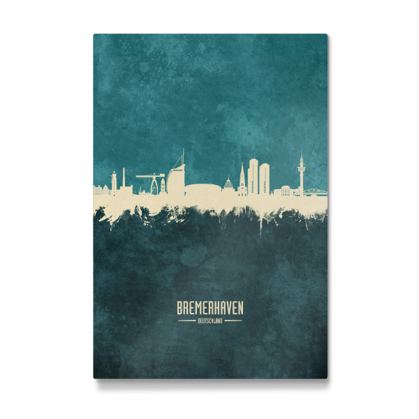 Galerie-Print "Bremerhaven Skyline Türkis" 30x20 cm artboxONE