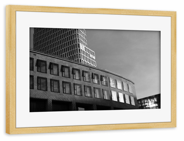 Poster mit Rahmen kiefer "Berlin Building" artboxONE - Städte,Städte / Berlin,Reise,Schwarzweiß,Architektur