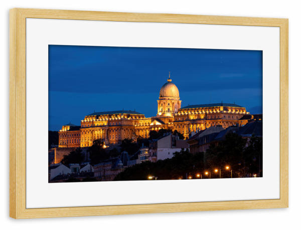 Poster mit Rahmen kiefer "Budapester Burgpalast" artboxONE - Architektur,Städte / Budapest