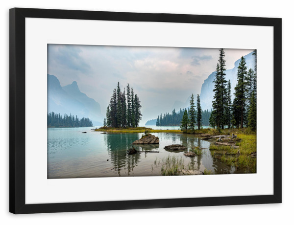 Poster mit Rahmen schwarz "Spirit Island im Dunst" artboxONE - Natur,Reise