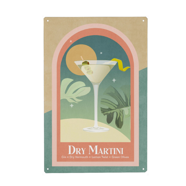 Holzbild "Tunaboylu - Dry Martini" artboxONE - Typografie,Essen & Trinken,Essen & Trinken / Alkohol
