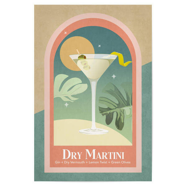 Poster 30x20 cm "Tunaboylu - Dry Martini" artboxONE - Typografie,Essen & Trinken,Essen & Trinken / Alkohol
