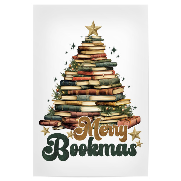 Poster "Fröhliche Bücher im Retro-Stil" artboxONE - Abstrakt,Weihnachten,Buchstaben,Festivals
