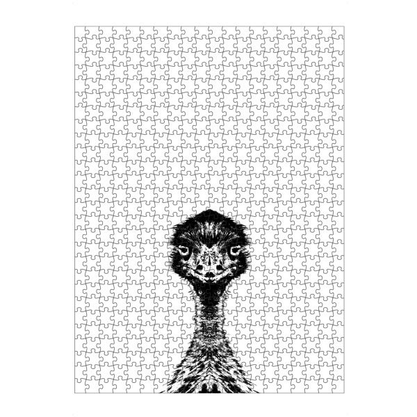 Puzzle Ravensburger "Emu frontal" artboxONE - Tiere,Schwarzweiß,Lustig