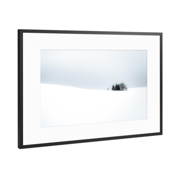 Poster mit Rahmen Schwarz (Metallic) "Abstrakte Winterlandschaft" artboxONE - Natur,Reise,Floral,Weihnachten