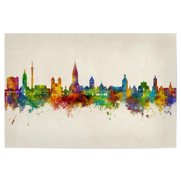 Poster 30x20 cm "Paderborn Skyline Urban" artboxONE - Städte - Paderborn,Deutschland,Deutschlandskyline,Stadtbild,Stadtbild,Aquarell,Malerei