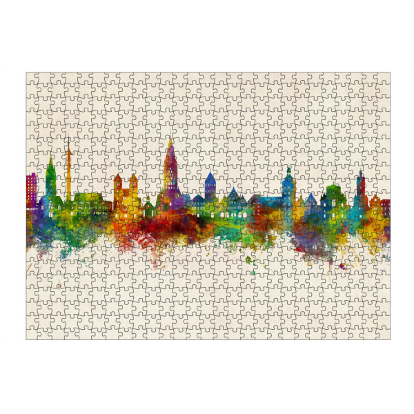 Puzzle Ravensburger "Paderborn Skyline Urban" artboxONE - Städte - Paderborn,Deutschland,Deutschlandskyline,Stadtbild,Stadtbild,Aquarell,Malerei