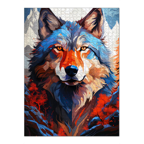 Puzzle Ravensburger "Wolf Tierkunst B" artboxONE - Tiere - Wolf,Wölfe,Tier,Tiere,Wildes tier,Malerei - Bild wolf