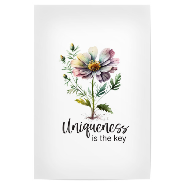 Poster "Einzigartigkeit ist der Schlüssel" artboxONE - Natur,Floral,Fashion,Buchstaben,Für Mama