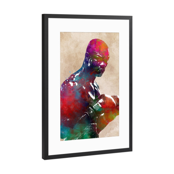 Poster mit Rahmen Schwarz (Metallic) "Boxsport Kunst B" artboxONE - Sport - Boxen,Box,Boxer,Sport,Kämpfer